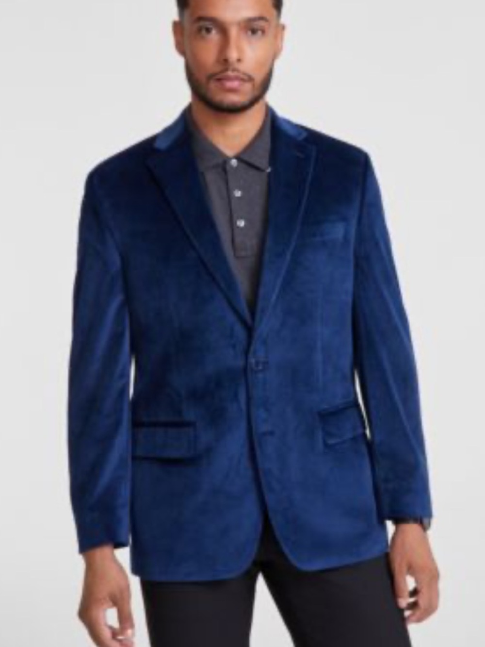 Michael Kors Men's Kent Classic-Fit Velvet Sport Coat in Navy Blue